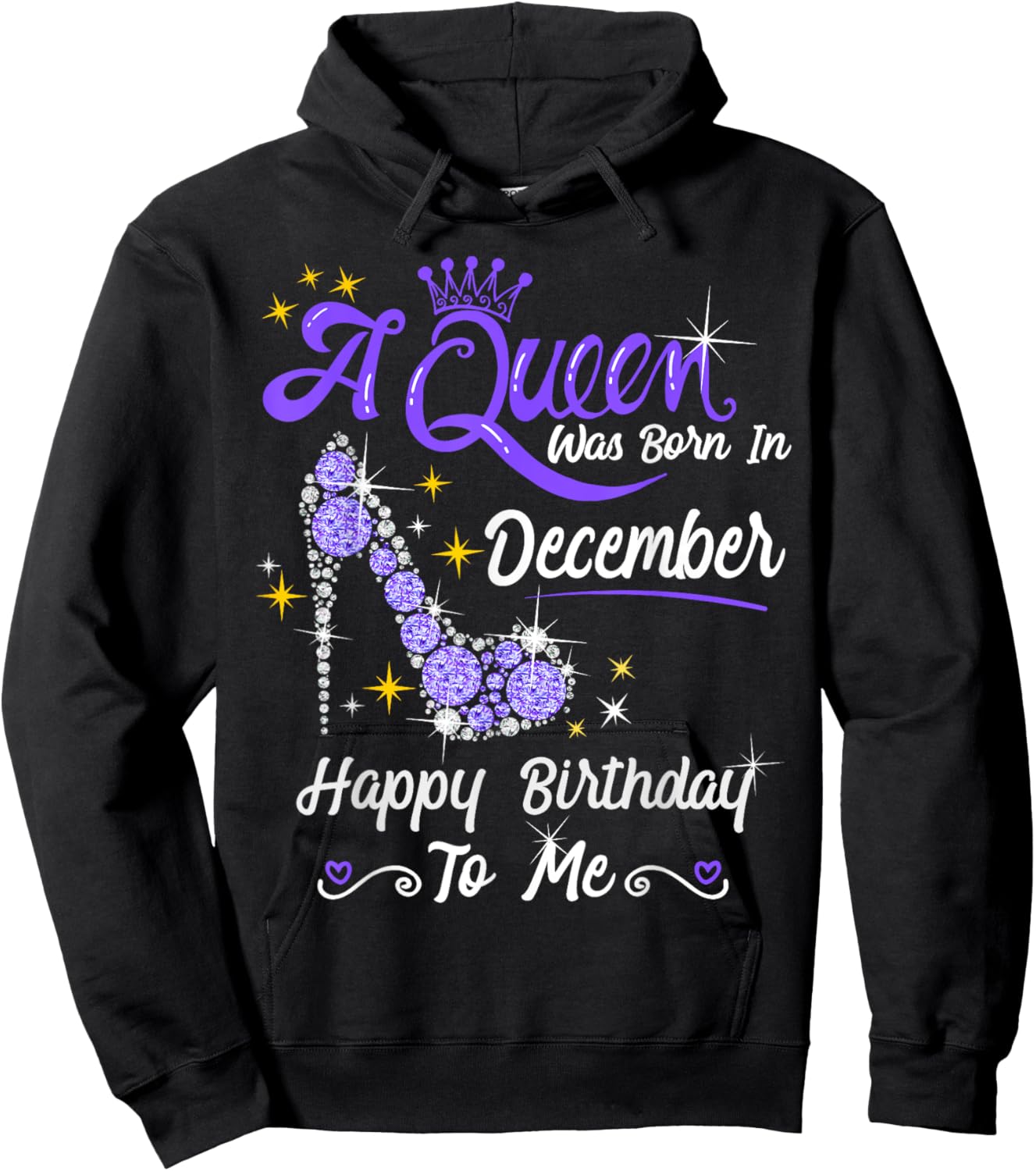 A Queen was Born in December Queen Birthday Shirt Hoodie - Hoodie | Black