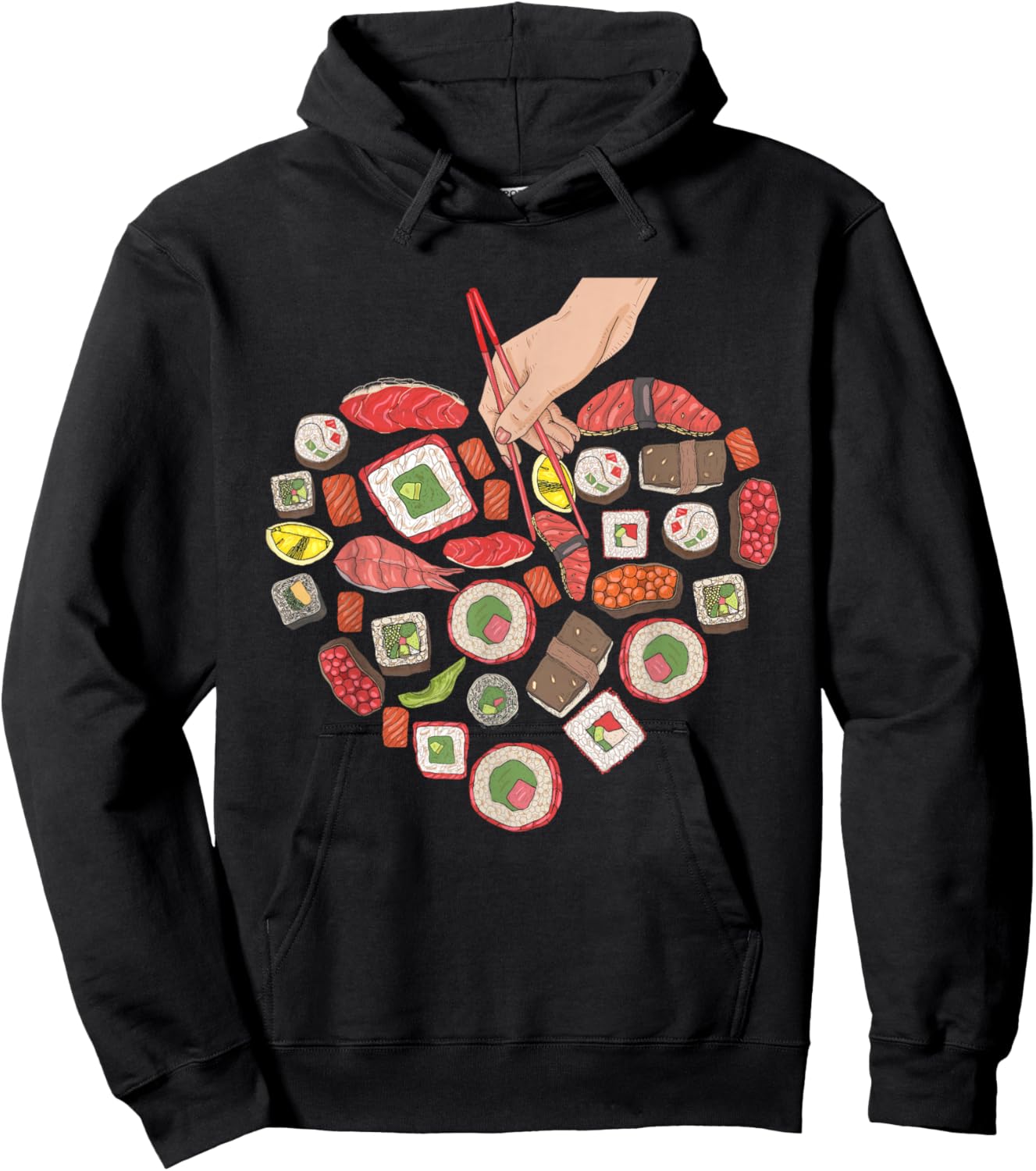 Sushi Heart - Japan Japanese Cuisine Chef Food Lover Hoodie - Hoodie | Black