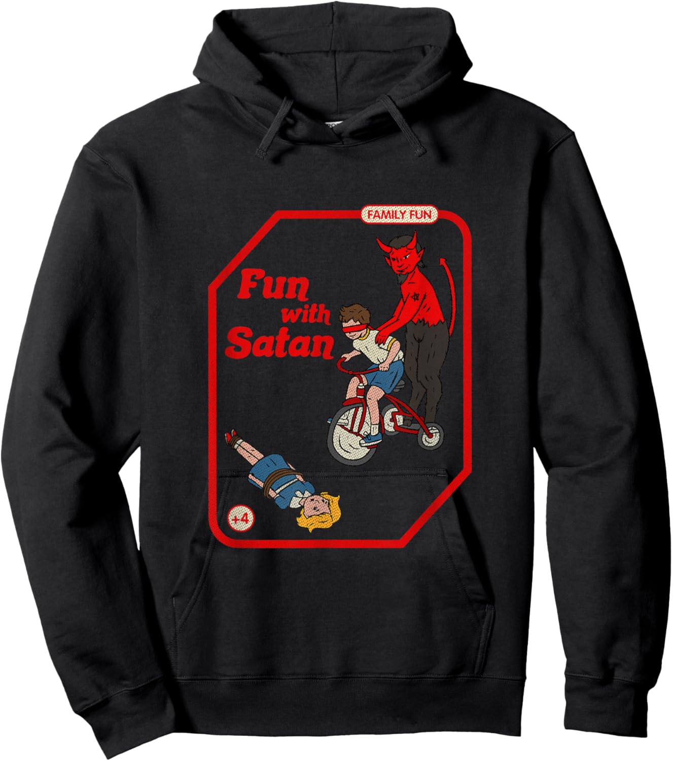 Fun With Satan Vintage Childgame Horror Goth Punk Premium Hoodie - Hoodie | Black