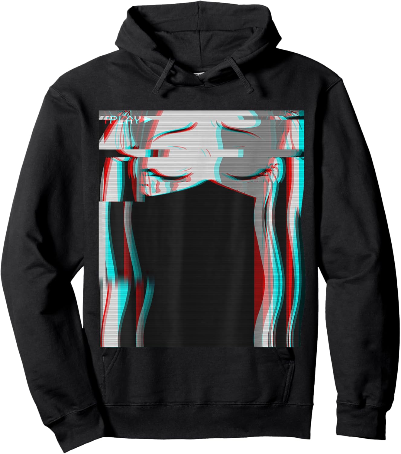 Vaporwave Aesthetic Sad Anime Girl Retro Eboy Egirl Harajuku Hoodie - Hoodie | Black
