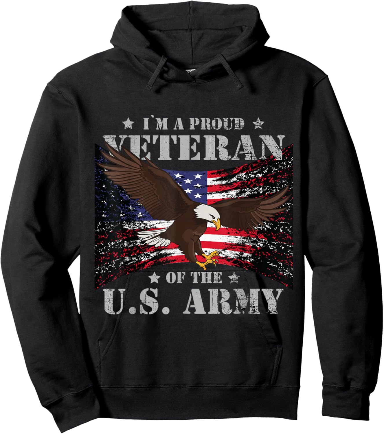 Proud U.S. Army Veteran Hoodie - Hoodie | Black