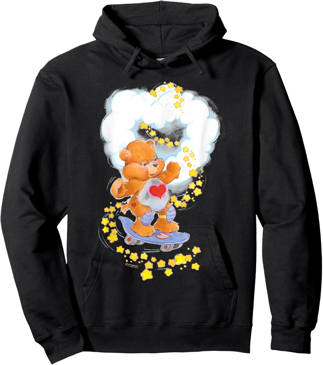 Care Bears Valentine's Day Tenderheart Skateboarding Bear Hoodie - Hoodie | Black