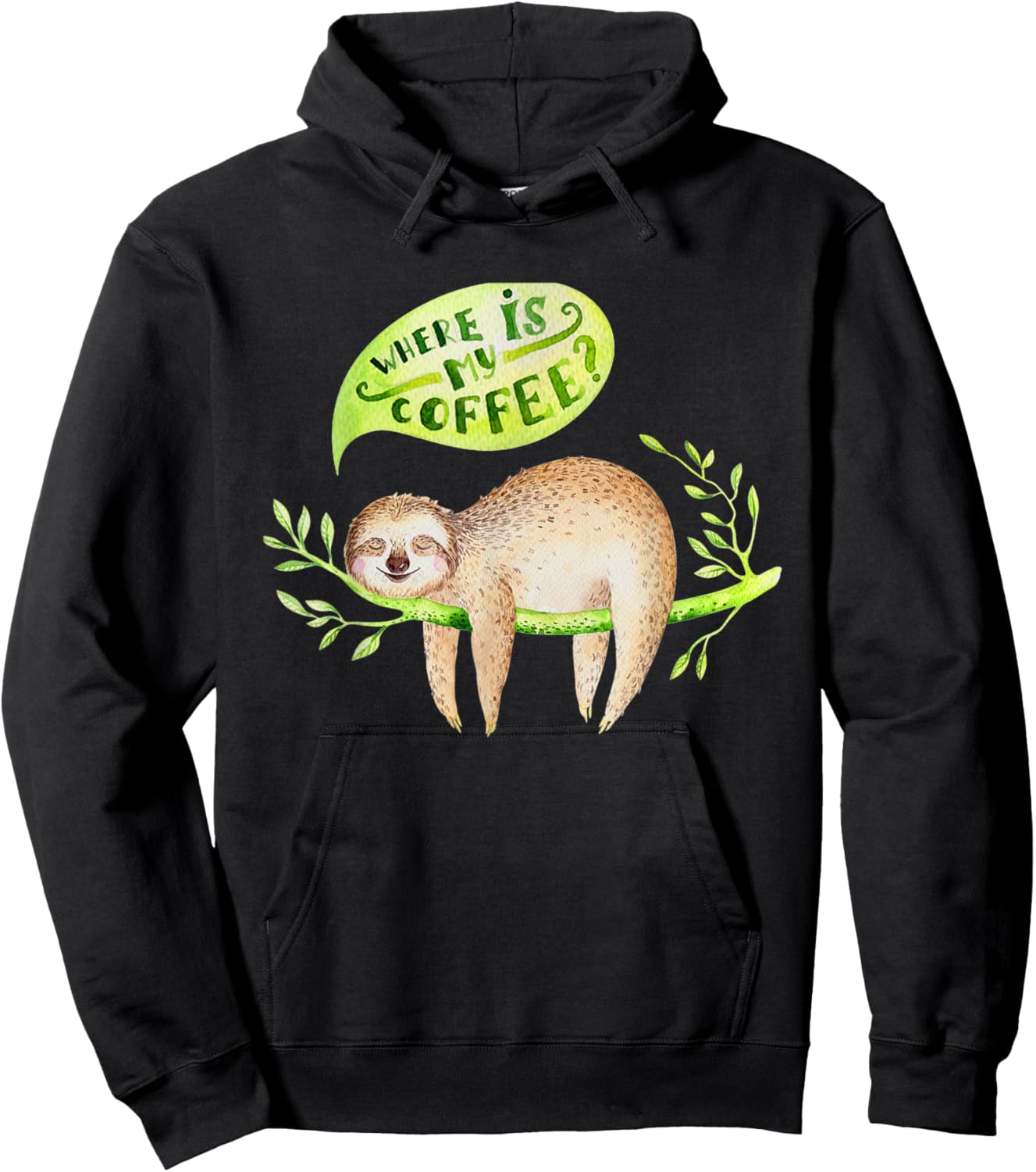 Cute Baby animals sloth nursery Hoodie - Hoodie | Black