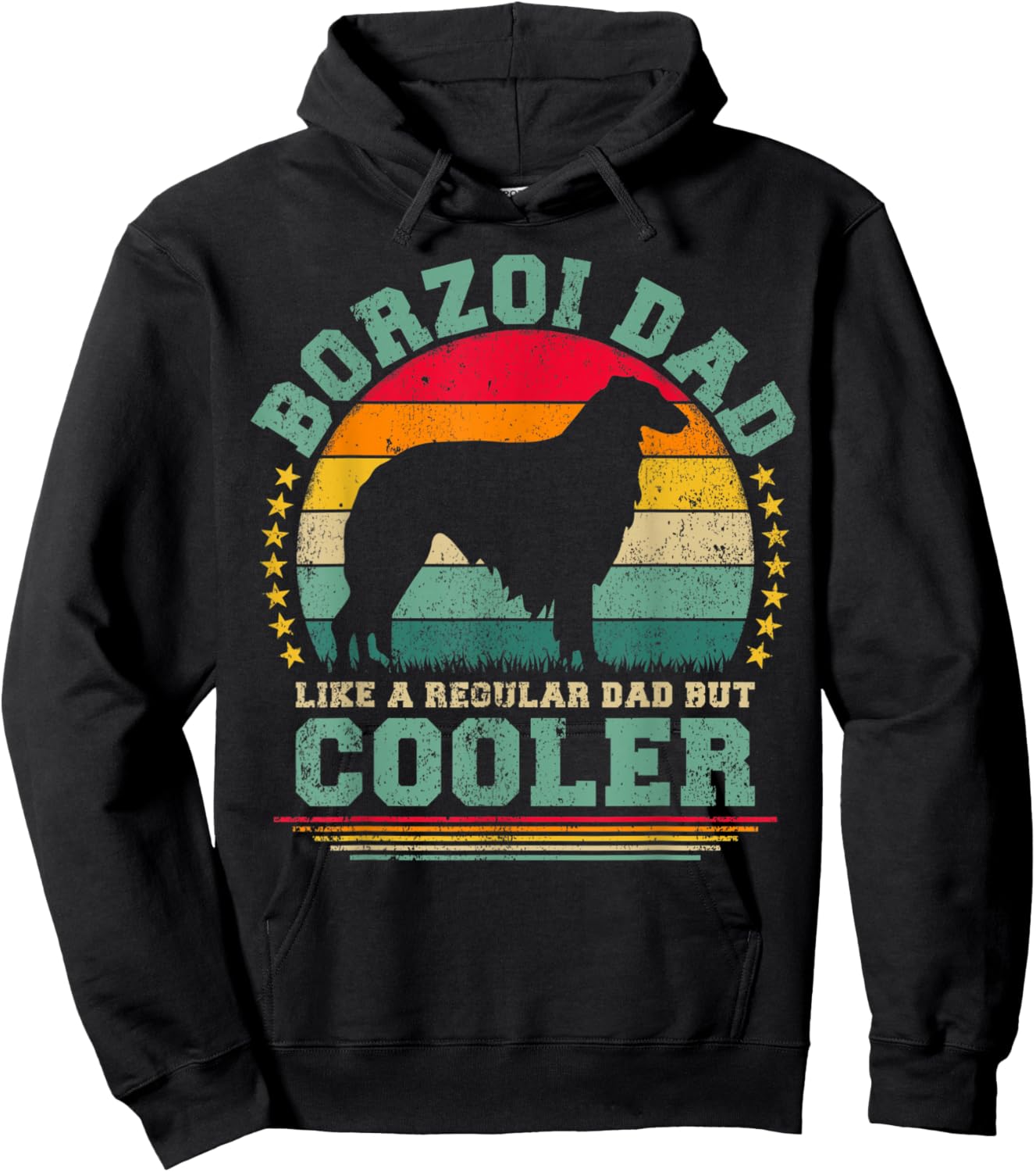 Borzoi Dad Like A Regular Dad But Cooler Father's Day Hoodie - Hoodie | Black
