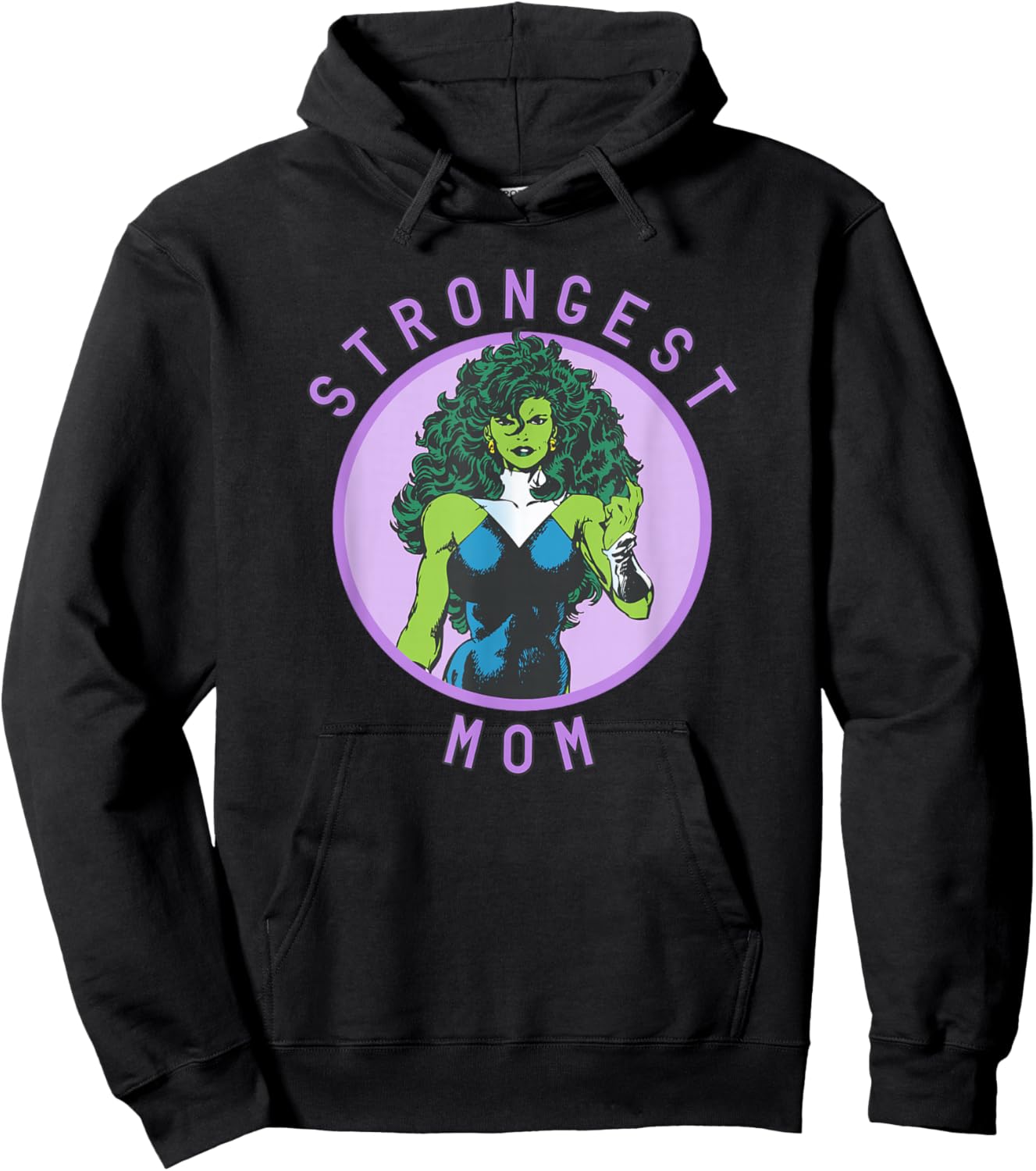 Marvel Mother's Day She-Hulk Strongest Mom Big Chest Logo Hoodie - Hoodie | Black