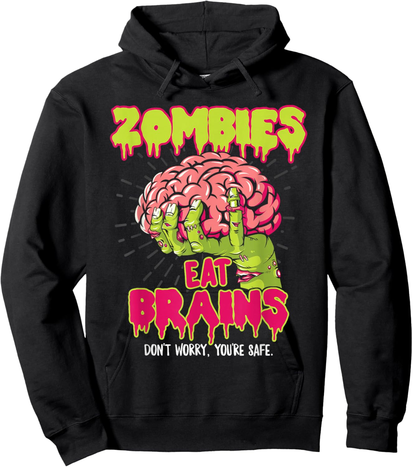 Zombies Eat Brains Hoodie - Hoodie | Black