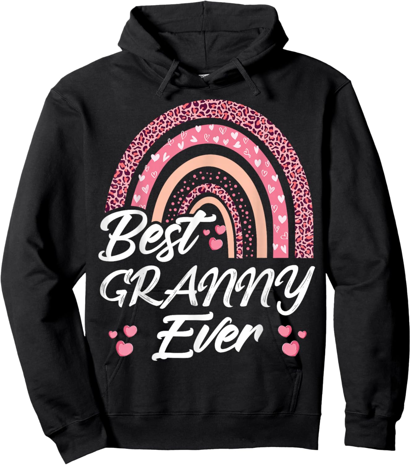 Funny Best Granny Ever Rainbow Cute Mothers Day Hoodie - Hoodie | Black