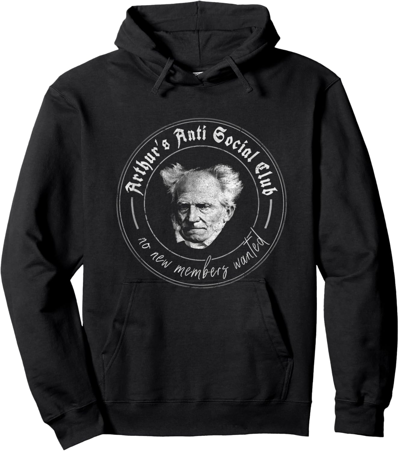 Schopenhauer Philosophy Aphorisms Arthur's Anti Social Club Hoodie - Hoodie | Black