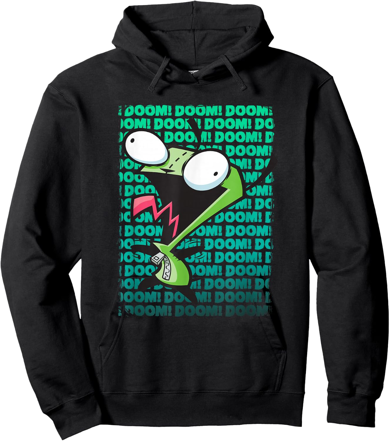 Invader Zim Doom! Doom! Doom! Screaming Gir Gradient Poster Hoodie - Hoodie | Black