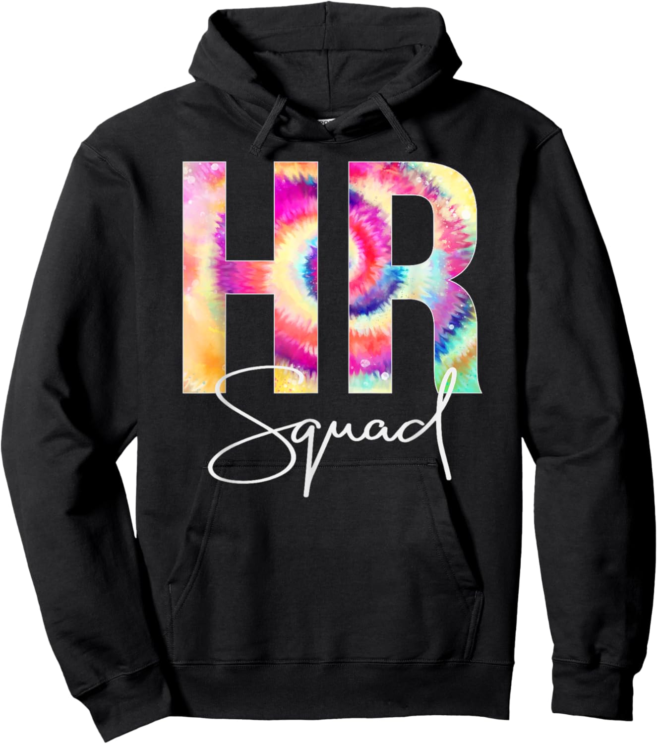 HR Squad Tie Dye Back to School Women Appreciation Hoodie - Hoodie | Black