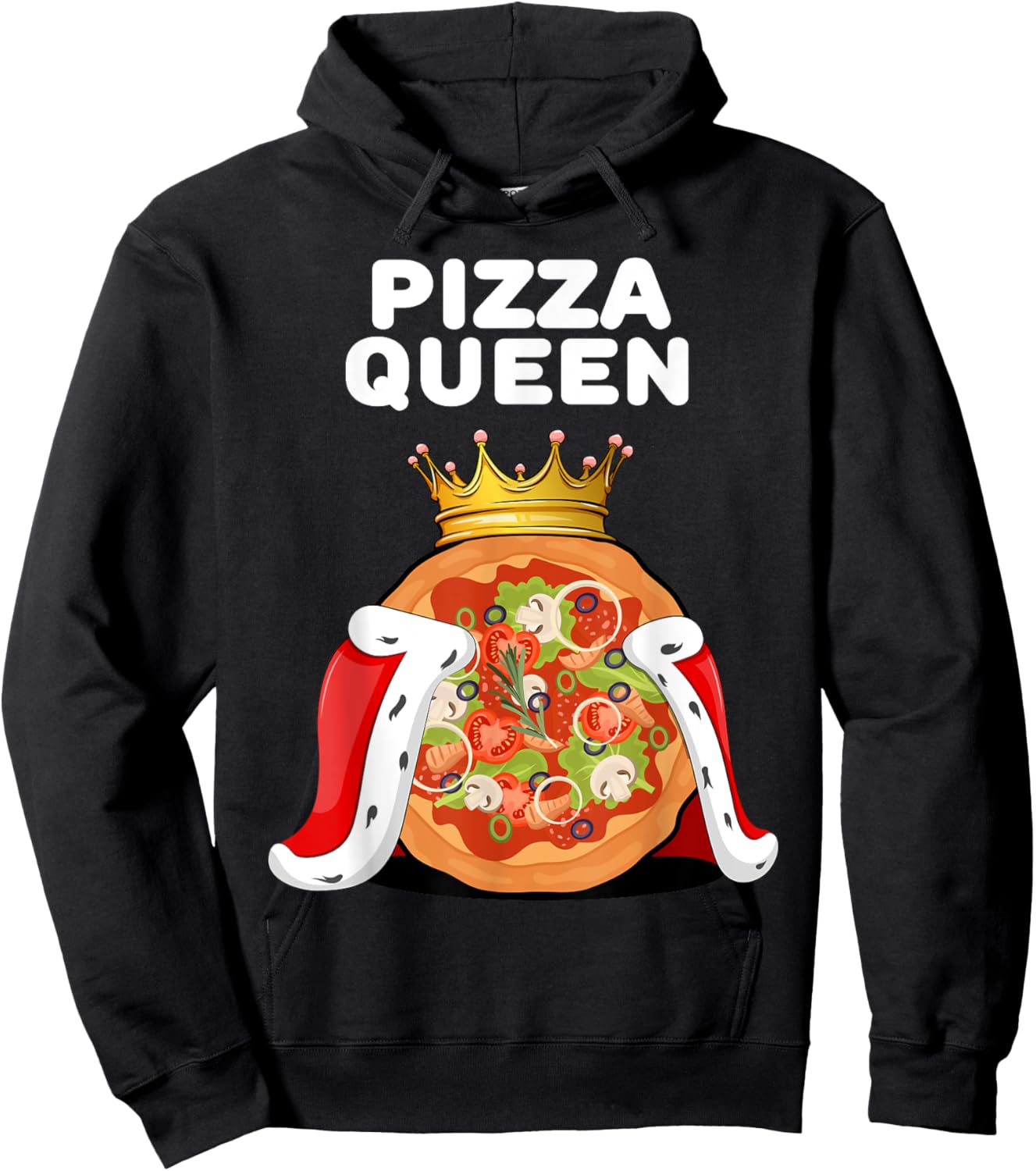 Pizza Queen | Italian Food Pizza Lover Shirt | Pizza Hoodie - Hoodie | Black