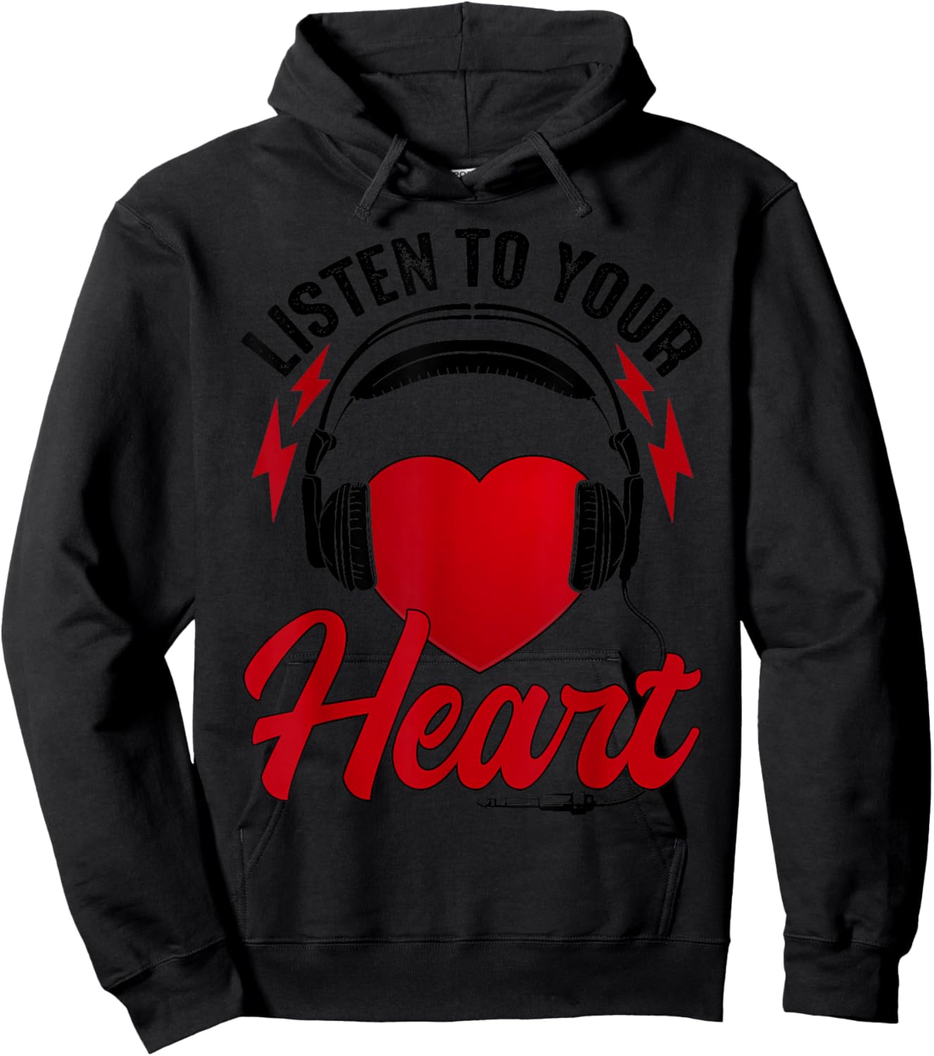 Listen To Your Heart Song Shirt Roxette With Heart Hoodie - Hoodie | Black