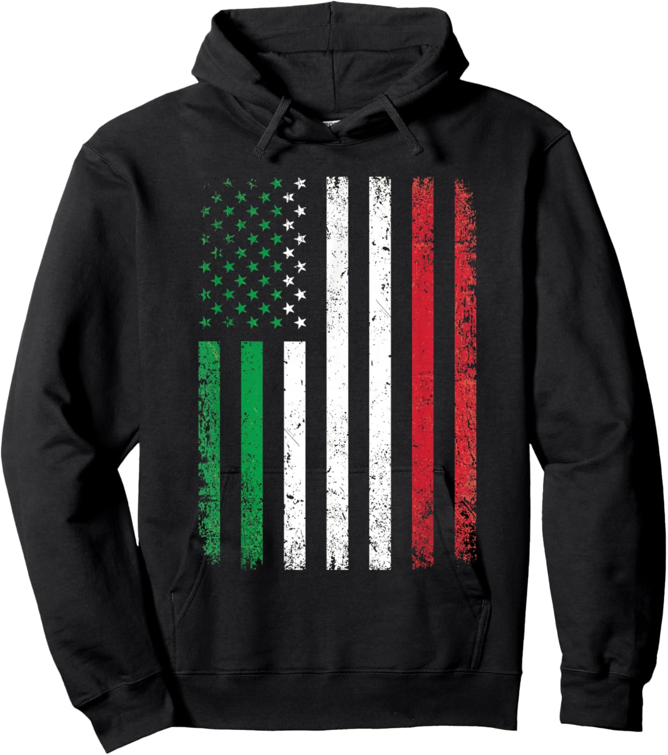 Italy USA Flag 4th of July Patriotic American Italian Flag Hoodie - Hoodie | Black