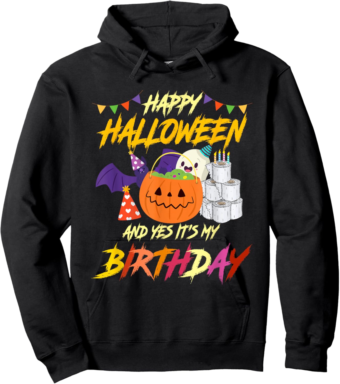 Happy Halloween And Yes Its My Birthday Pumpkin Party Hoodie - Hoodie | Black