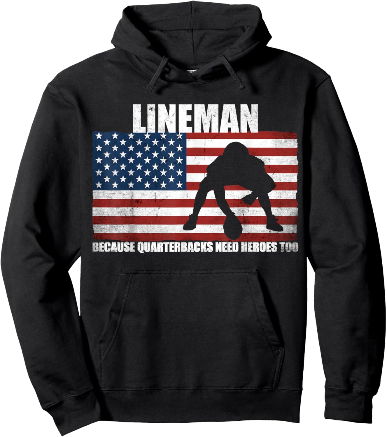Funny Gift Football Player Lineman Football Hoodie - Hoodie | Black