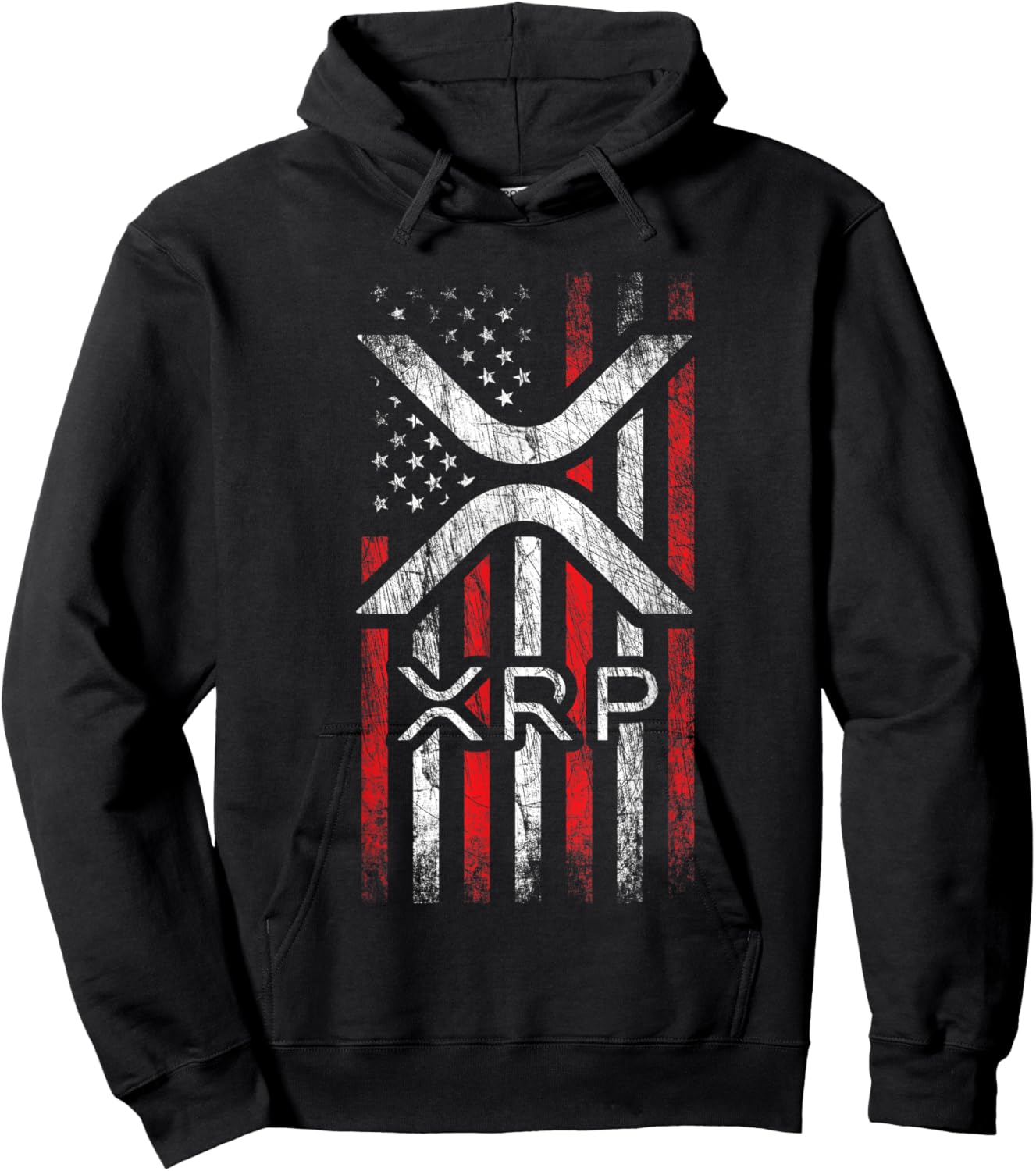 Crypto Currency - XRP Cryptocurrency - American Flag - XRP Hoodie - Hoodie | Black