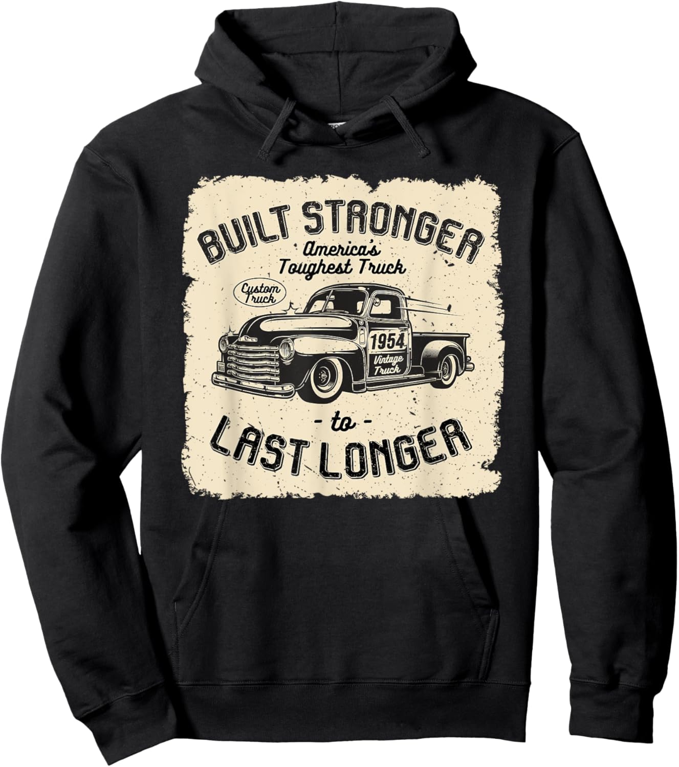 mb 1954 Vintage Truck Birthday Built Stronger To Last Longer Hoodie - Hoodie | Black