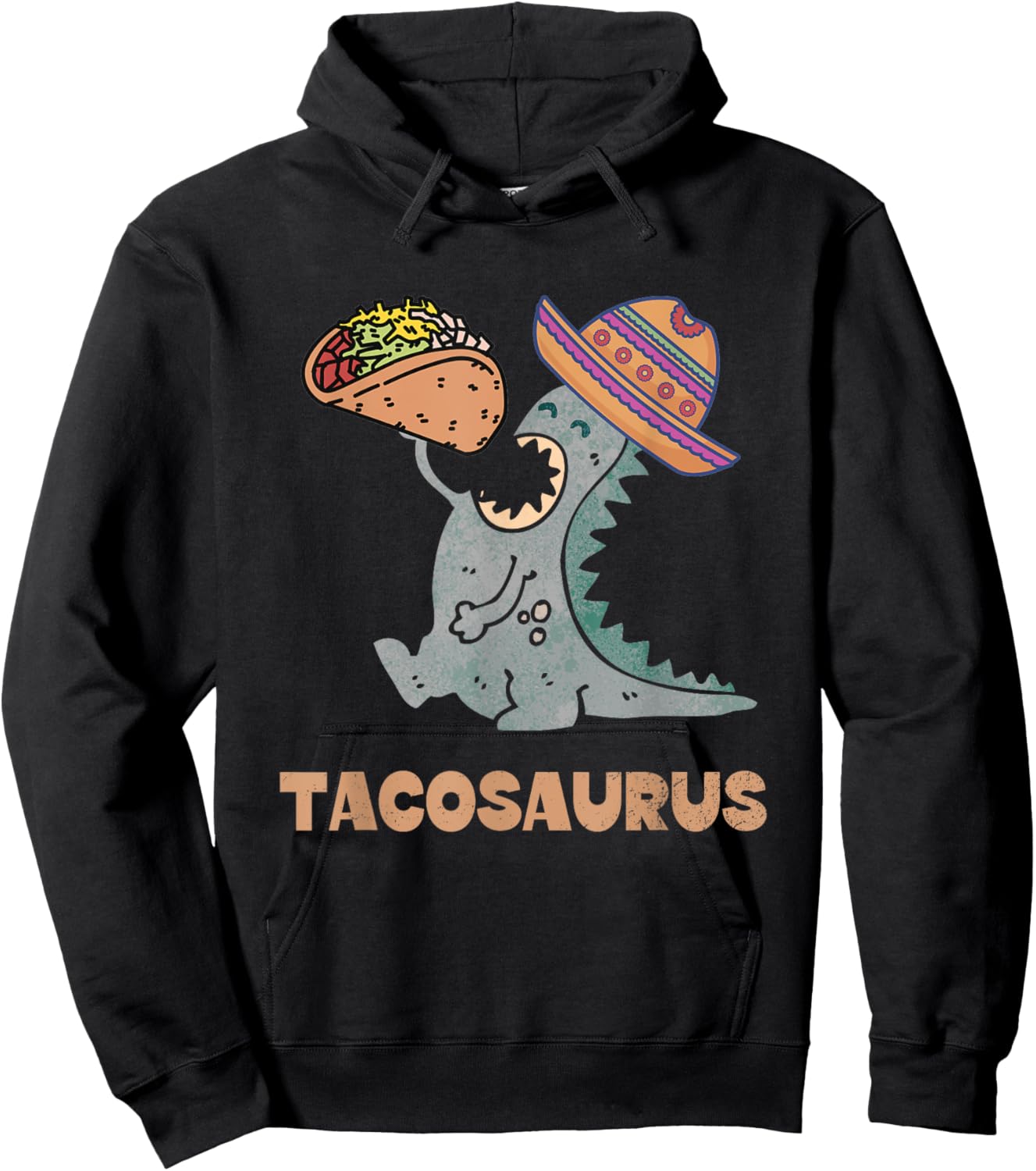 Tacosaurus Taco Lover Funny Mexican Food Dinosaur Hoodie - Hoodie | Black
