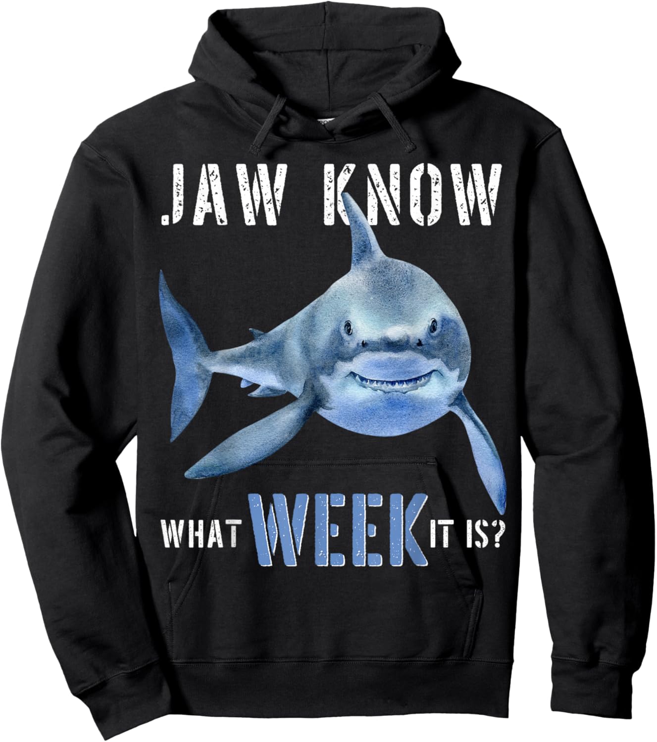 Funny Jaw Know What Week It Is Shark 2022 Funny Shark Kids Hoodie - Hoodie | Black