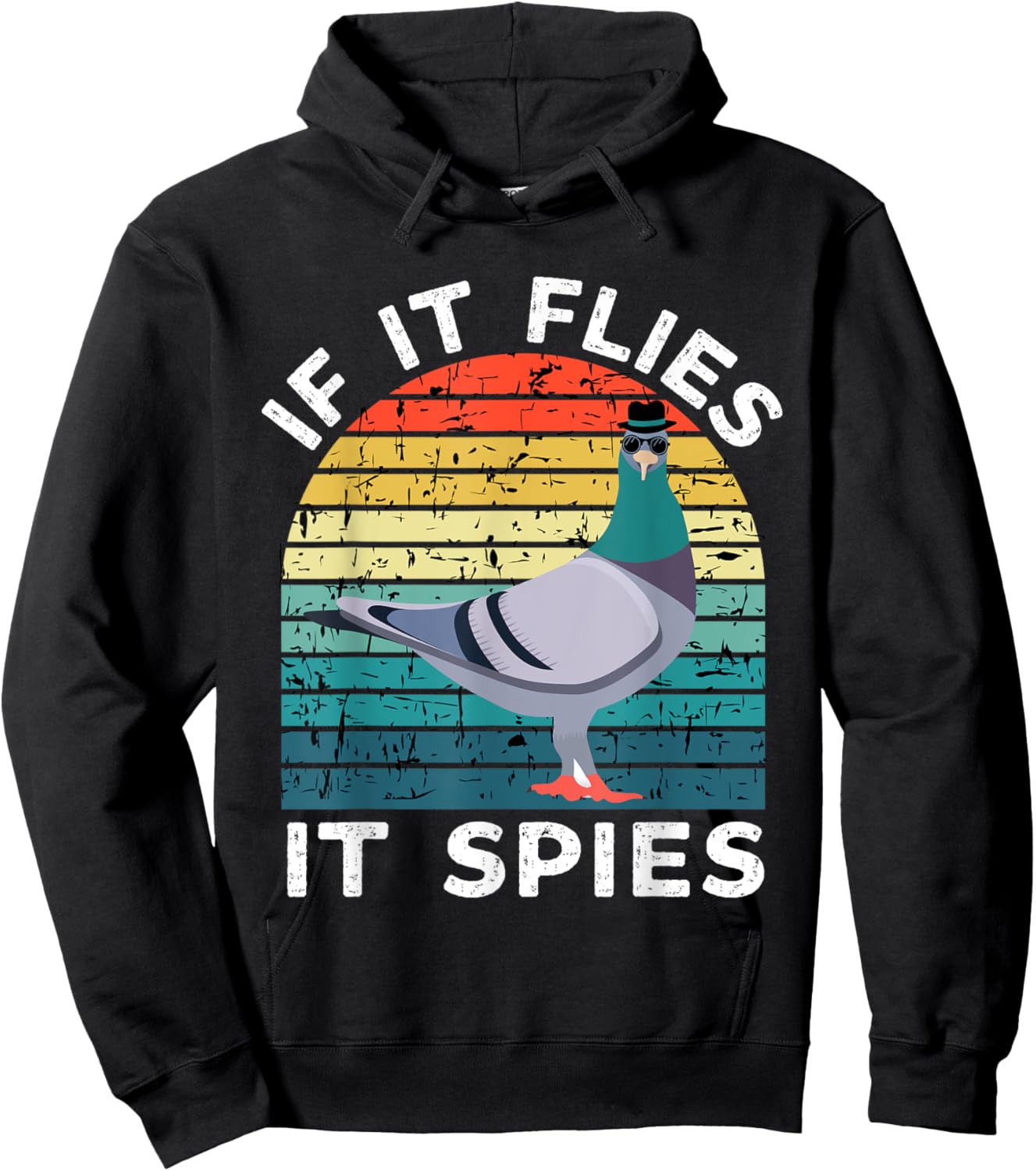 If It Flies It Spies Pigeons Are Liars Conspiracy Vintage Hoodie - Hoodie | Black