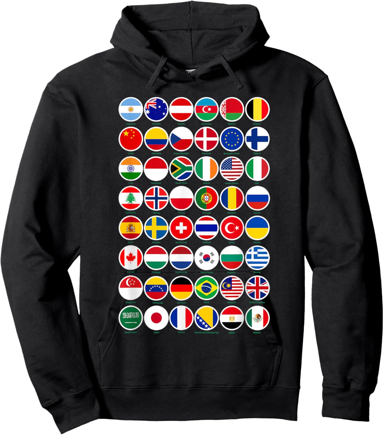 Flags of the Countries of the World Graphic Cool Designs Hoodie - Hoodie | Black