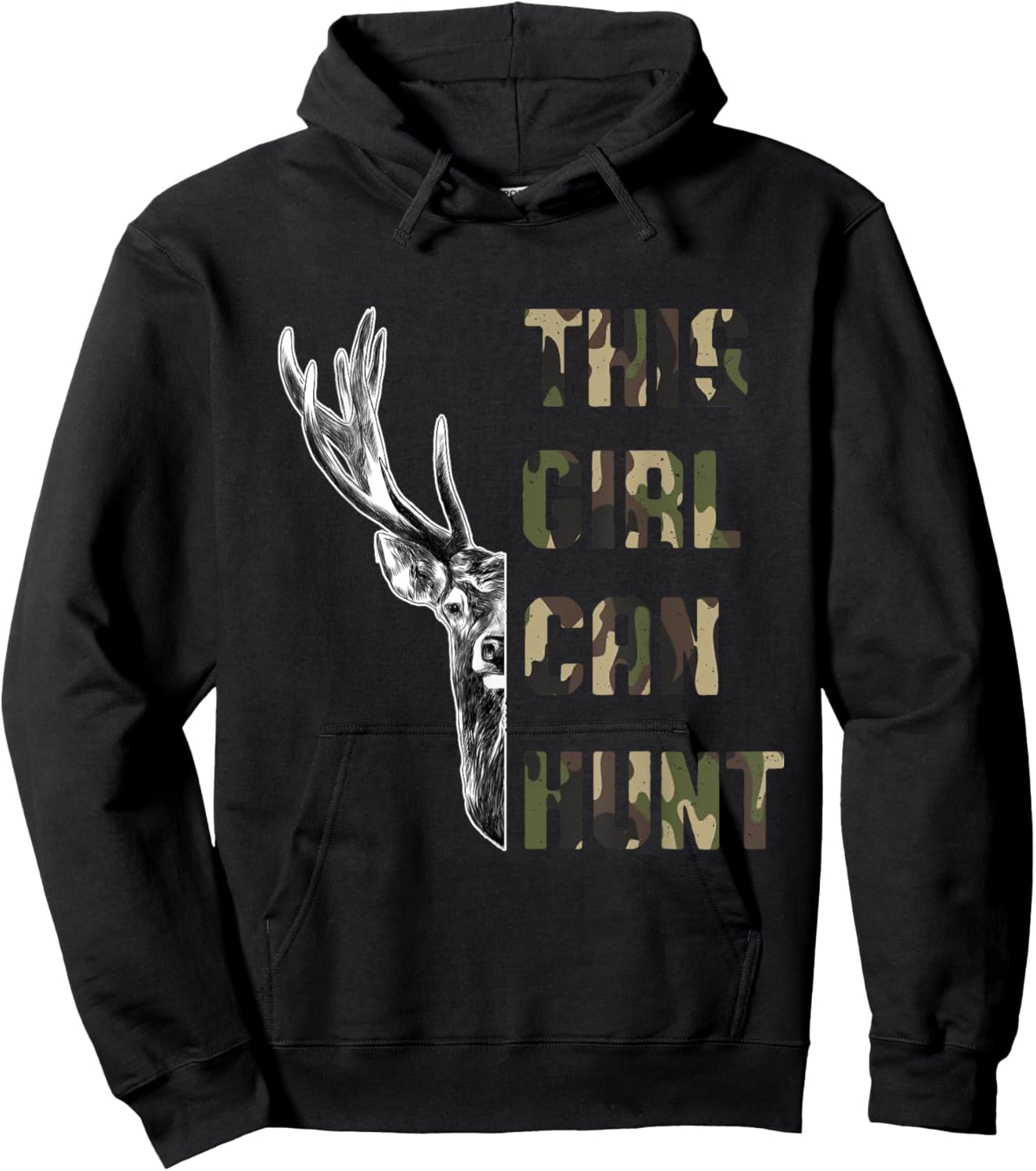 This Girl Can Hunt Hunting Girl Deer Hunter Hoodie - Hoodie | Black