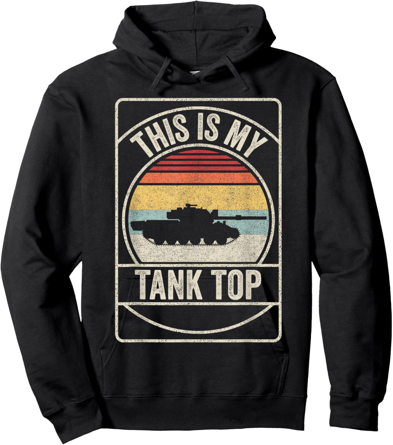 Retro Vintage M1 Abrams Tank Funny Sarcastic Military Pun Hoodie - Hoodie | Black