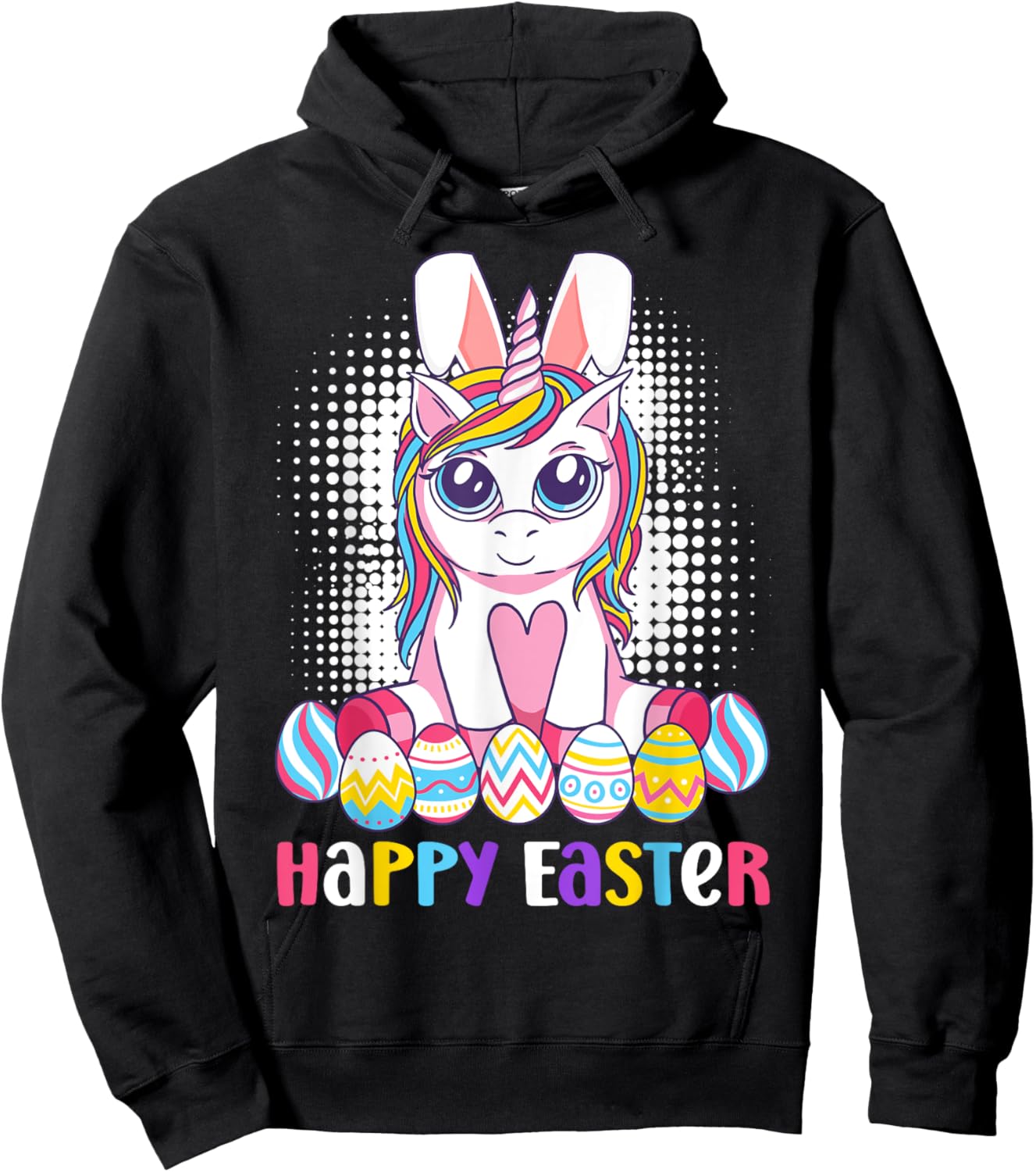Easter Unicorn Shirt Bunny Boys Girls Kids Happy Easter Hoodie - Hoodie | Black