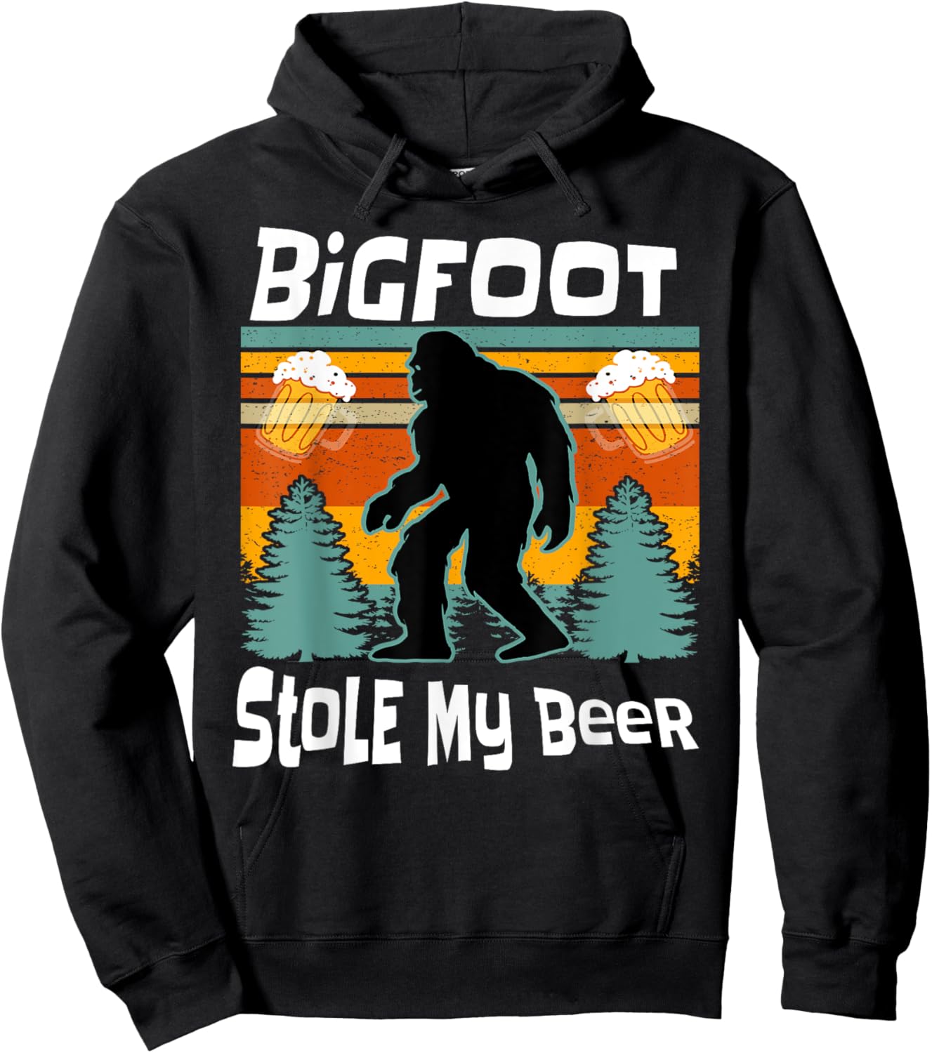 Bigfoot Stole My Beer Funny Yeti Yowi Sasquatch Drinking Hoodie - Hoodie | Black