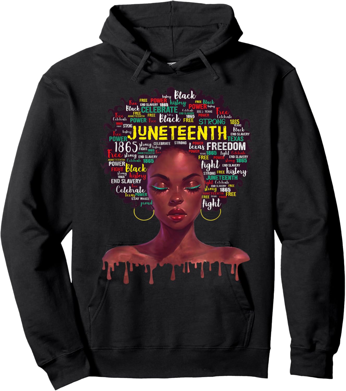 Juneteenth shirts Afro Beautiful Black Pride 2024 Hoodie - Hoodie | Black
