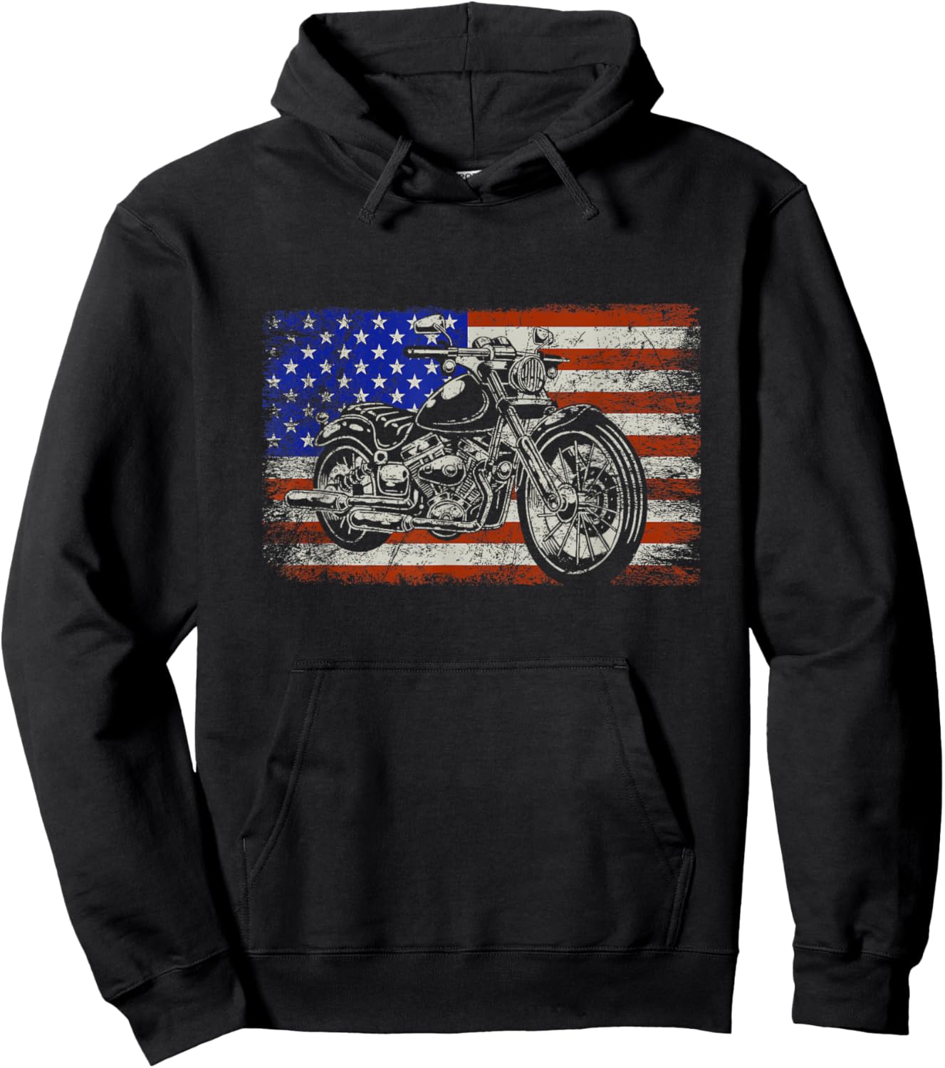 USA Flag American Pride Motorcycle Riding Biking Gift Biker Hoodie - Hoodie | Black