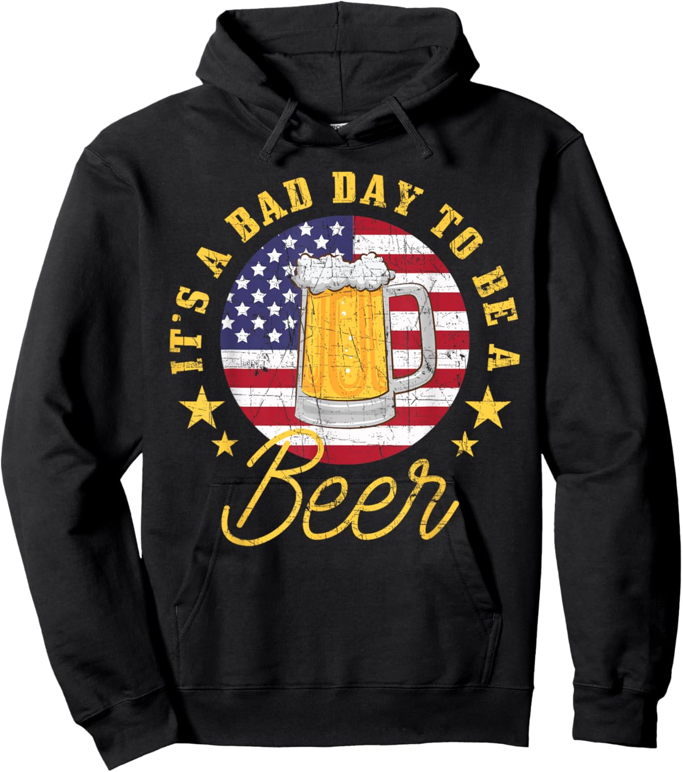 Patriotic Beer Drinker It's a Bad Day, a Men Hoodie - Hoodie | Black