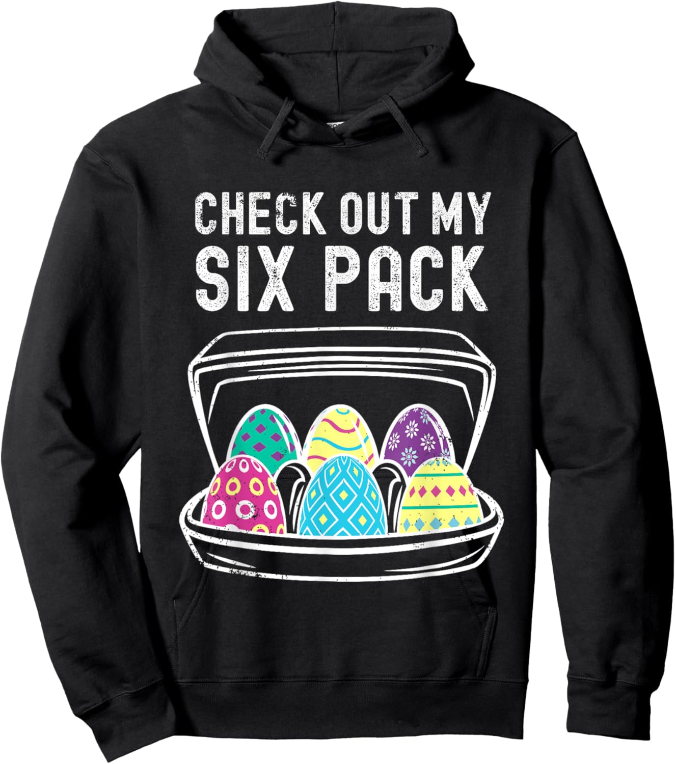 Funny Easter Egg Workout Check Out My Six Pack Abs Easter Hoodie - Hoodie | Black