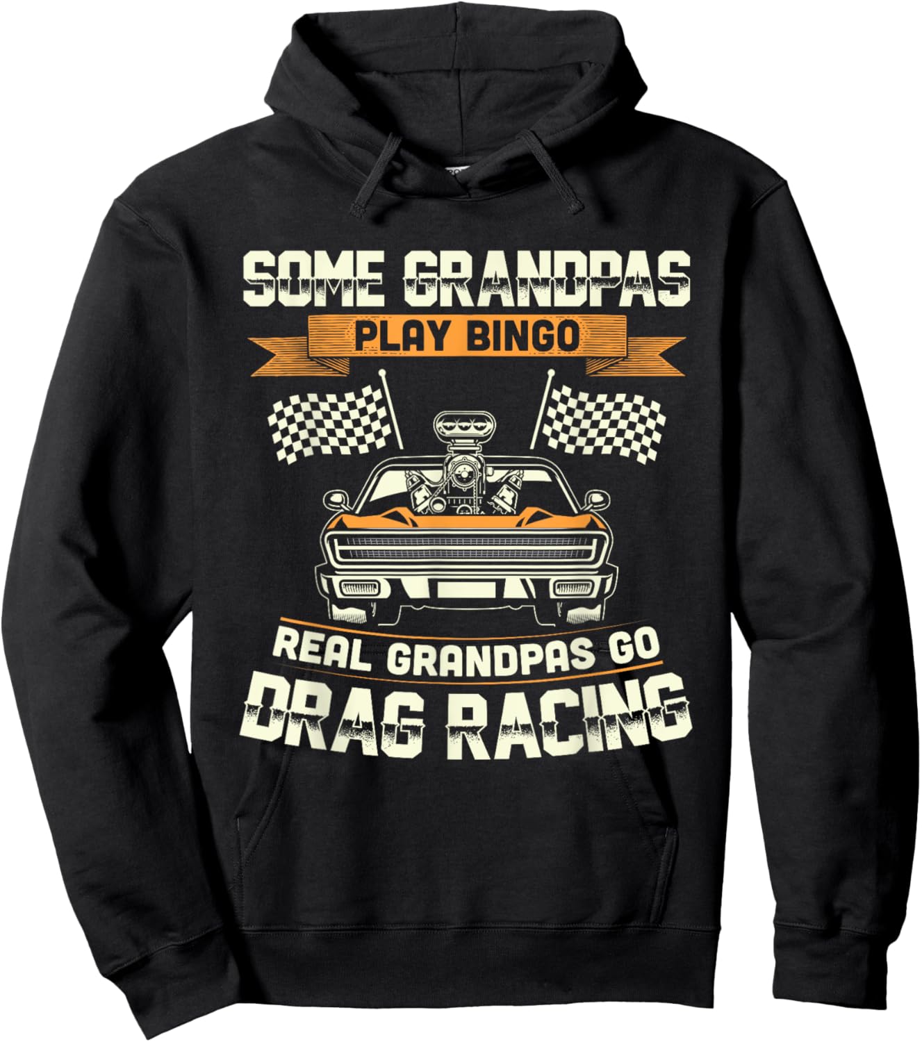 Funny Dragster Drag Racing Grandpa Race Car Driver Hoodie - Hoodie | Black