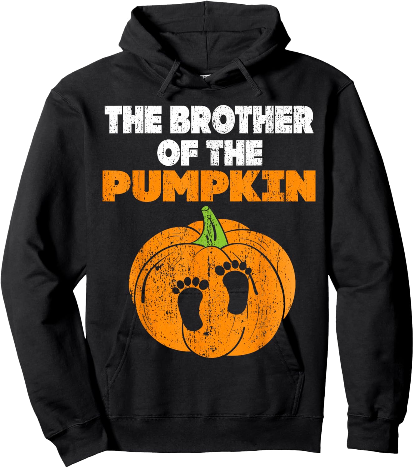 Halloween Pregnancy Costume Expecting Pumpkin Brother Hoodie - Hoodie | Black