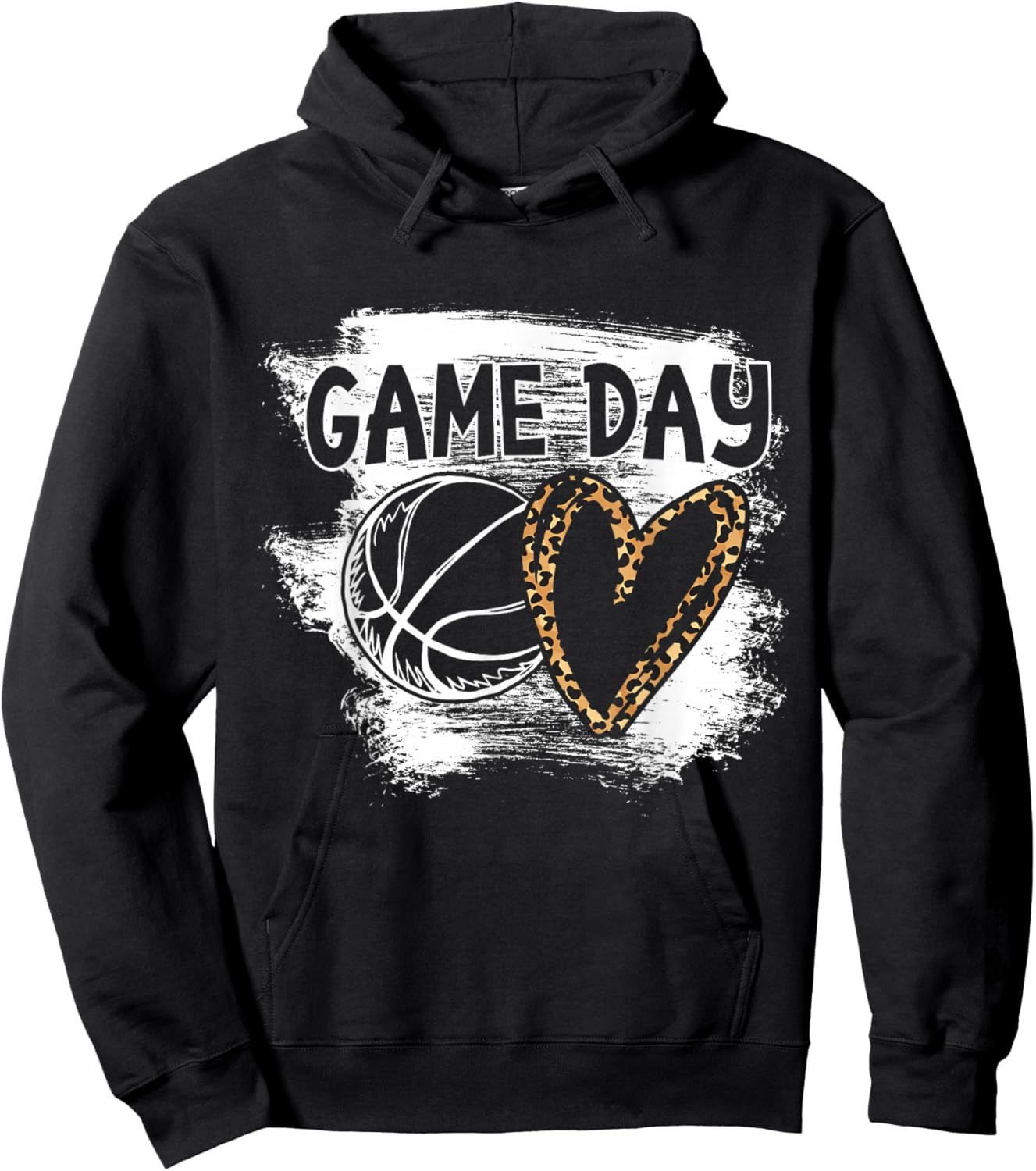 Basketball Player Game Day Leopard Cheetah Basketball Fan Small Hoodie - Hoodie | Black