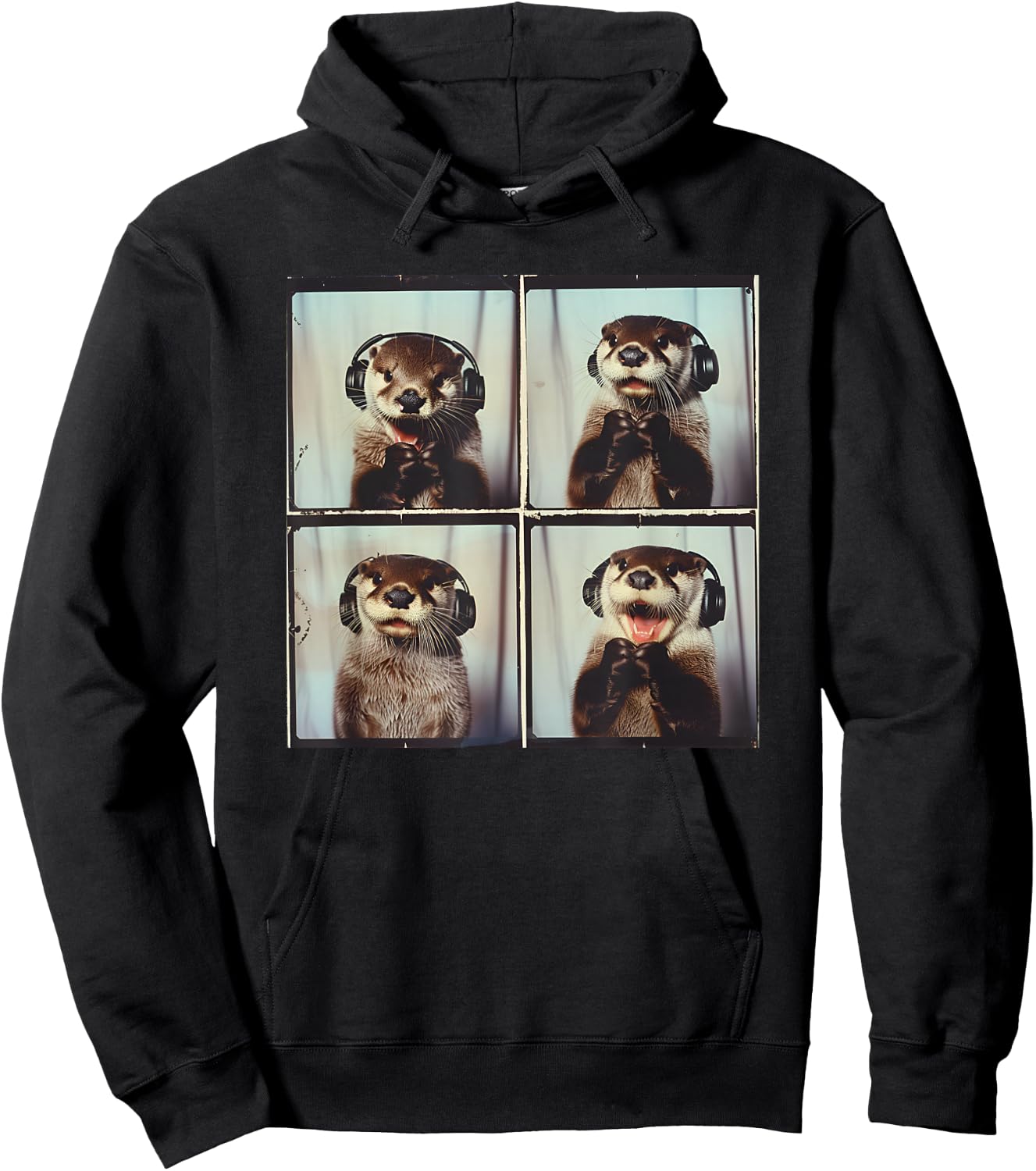 Cute Sea Otter ASD Autism Sensory Music Autistic Otter Lover Hoodie - Hoodie | Black