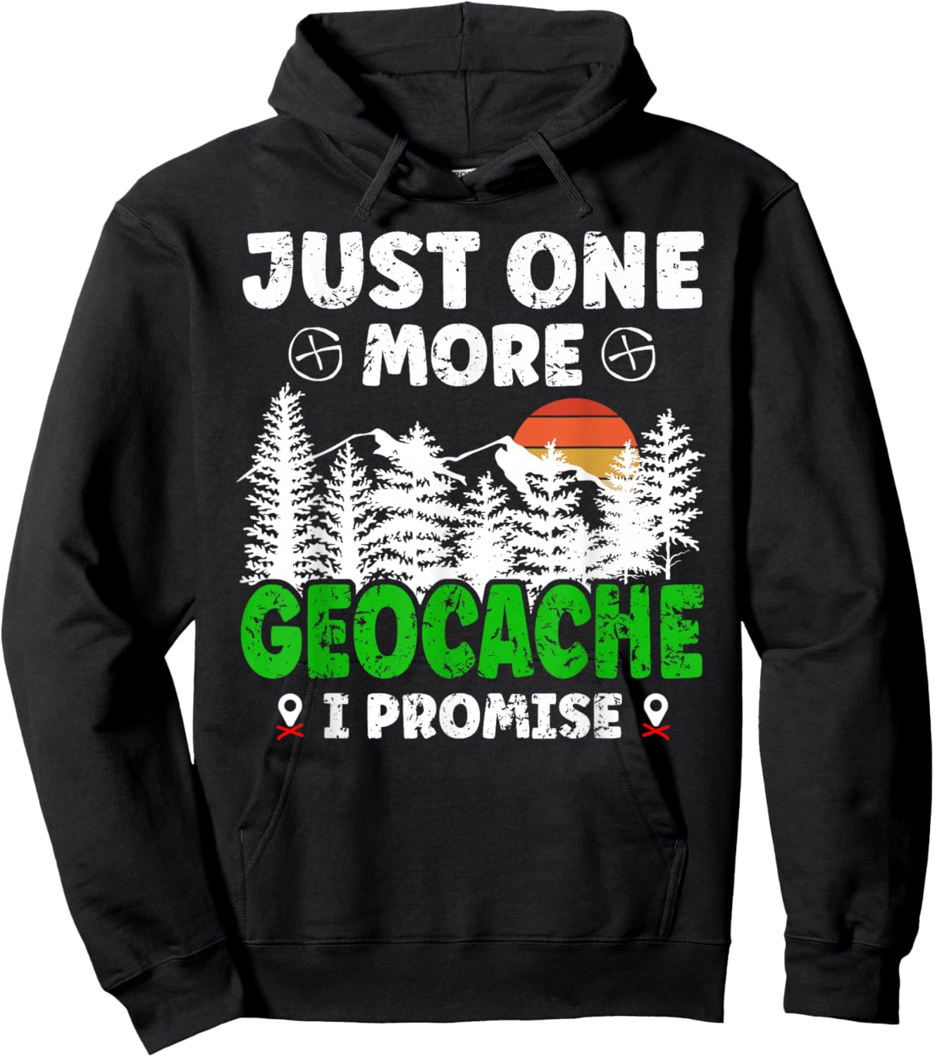 Just one More Geocache Geocacher Geocaching Fans Small Hoodie - Hoodie | Black