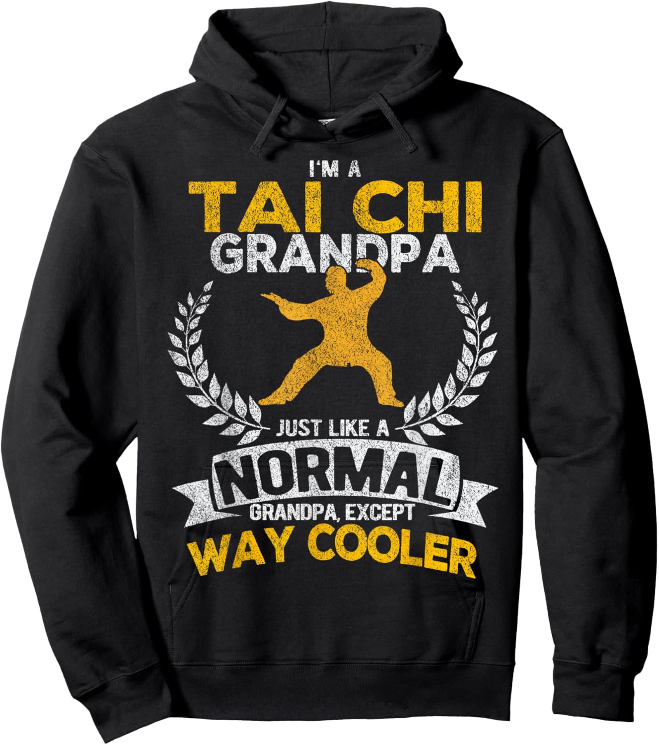 Funny Tai Chi Grandpa Chinese Martial Arts Retro Vintage Hoodie - Hoodie | Black