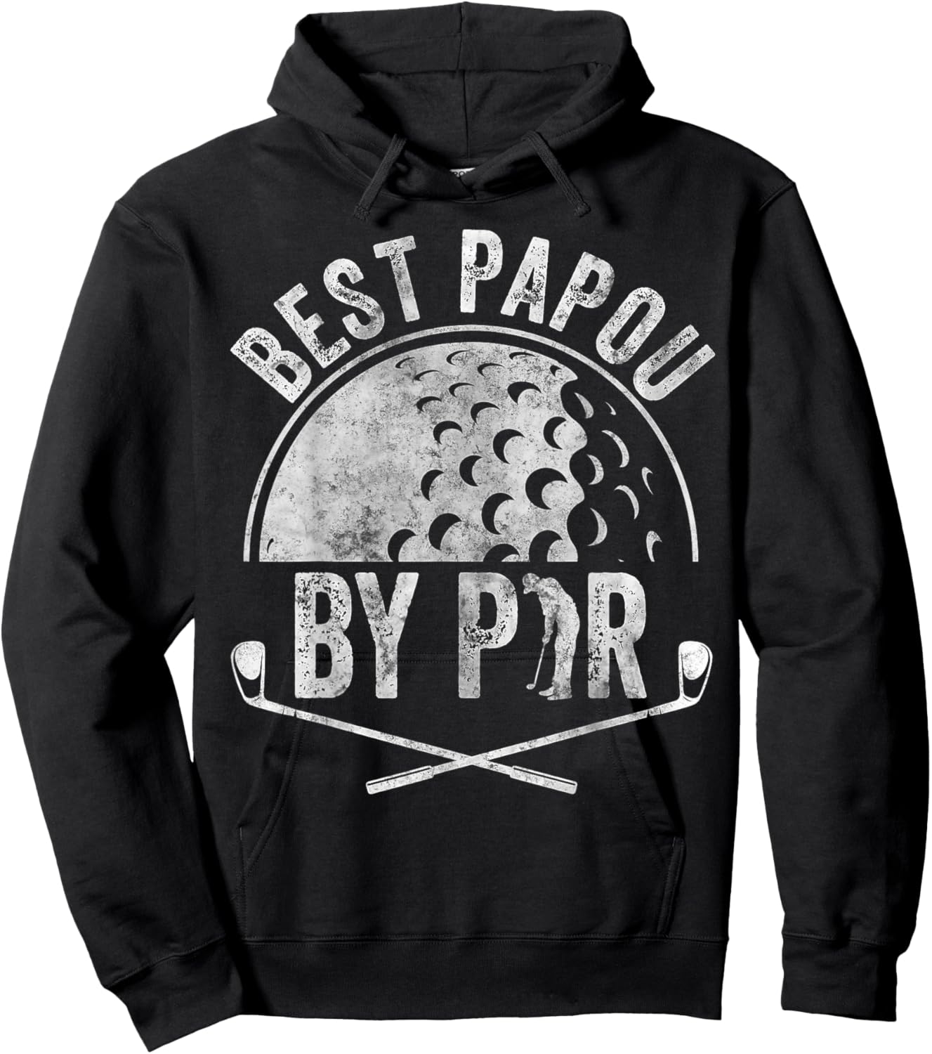 Best Papou By Par Shirt Golf Lover Sports Gift Golf Golfer Hoodie - Hoodie | Black