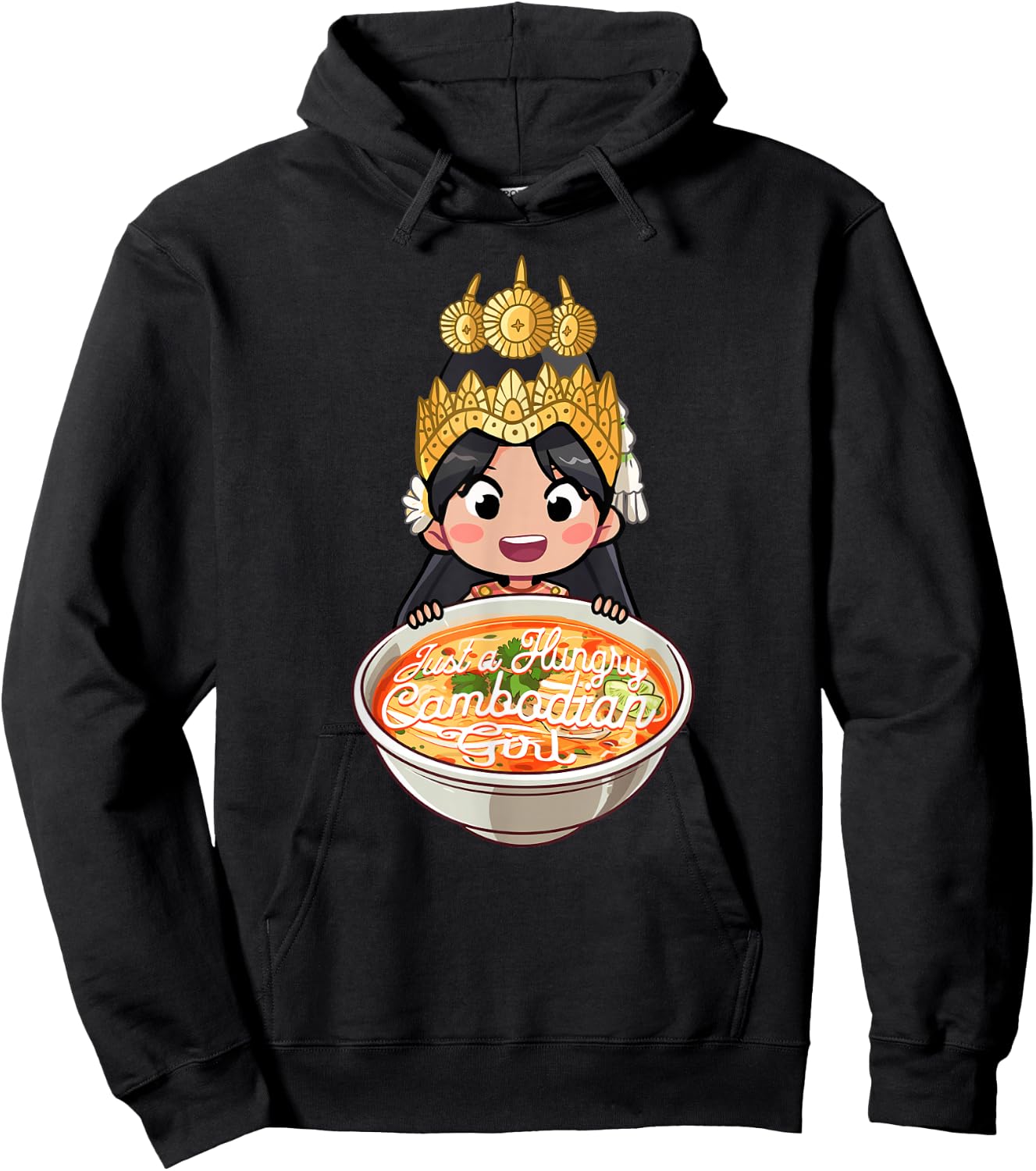 Cute Khmer Cambodian Apsara Dancer Reamker Design Hoodie - Hoodie | Black
