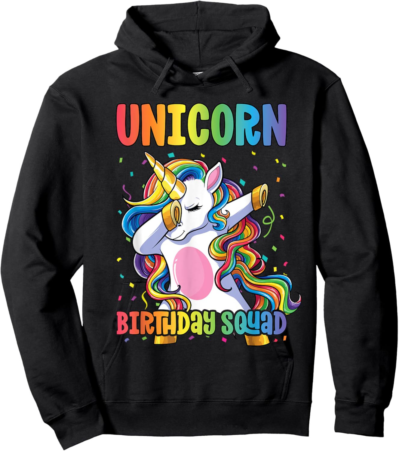 Squad of the Birthday Princess Shirt Unicorn Birthday Squad Hoodie - Hoodie | Black
