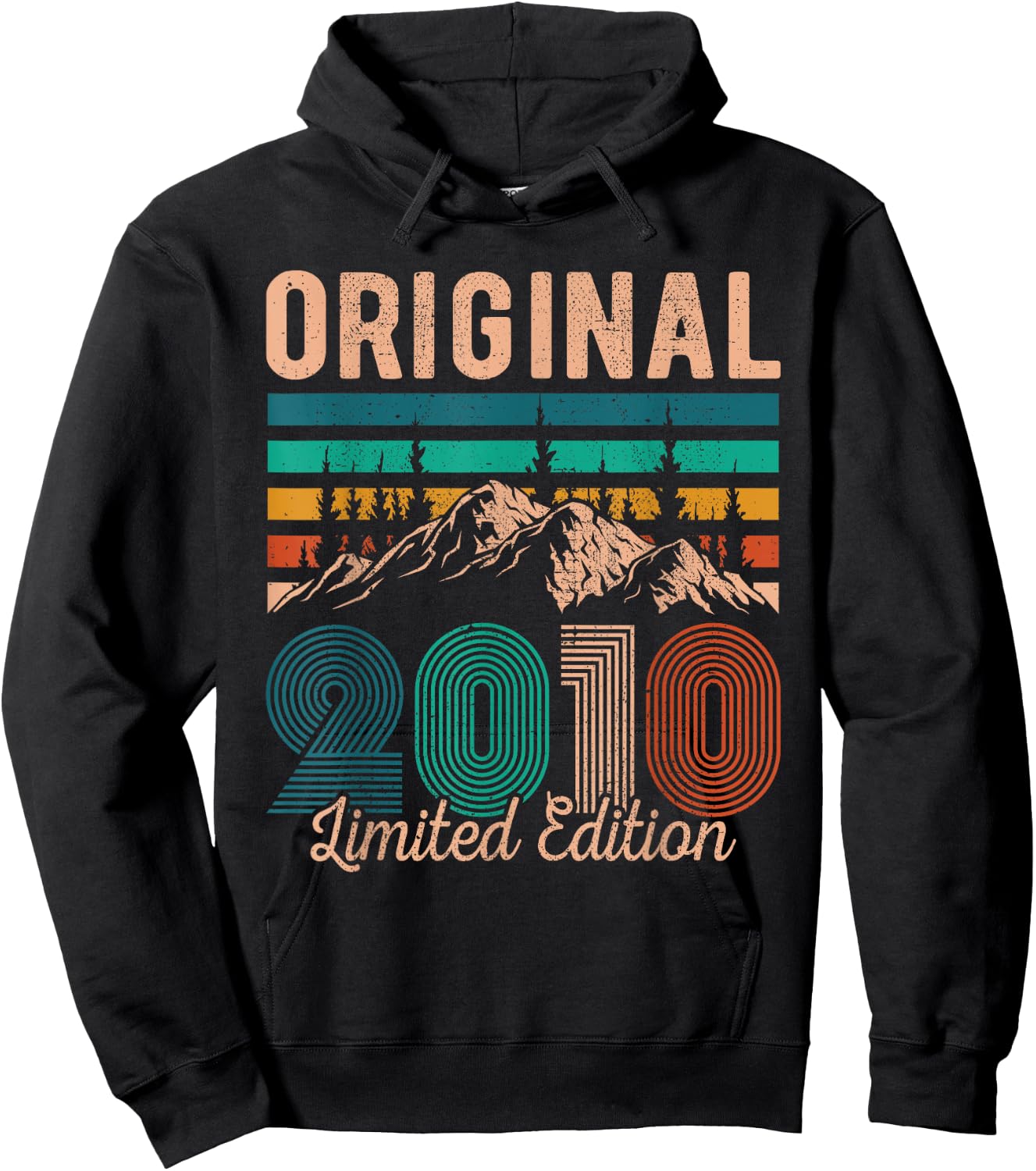 Legendary Since 2010 Birthday Hiking Mountains Vintage 2010 Hoodie - Hoodie | Black