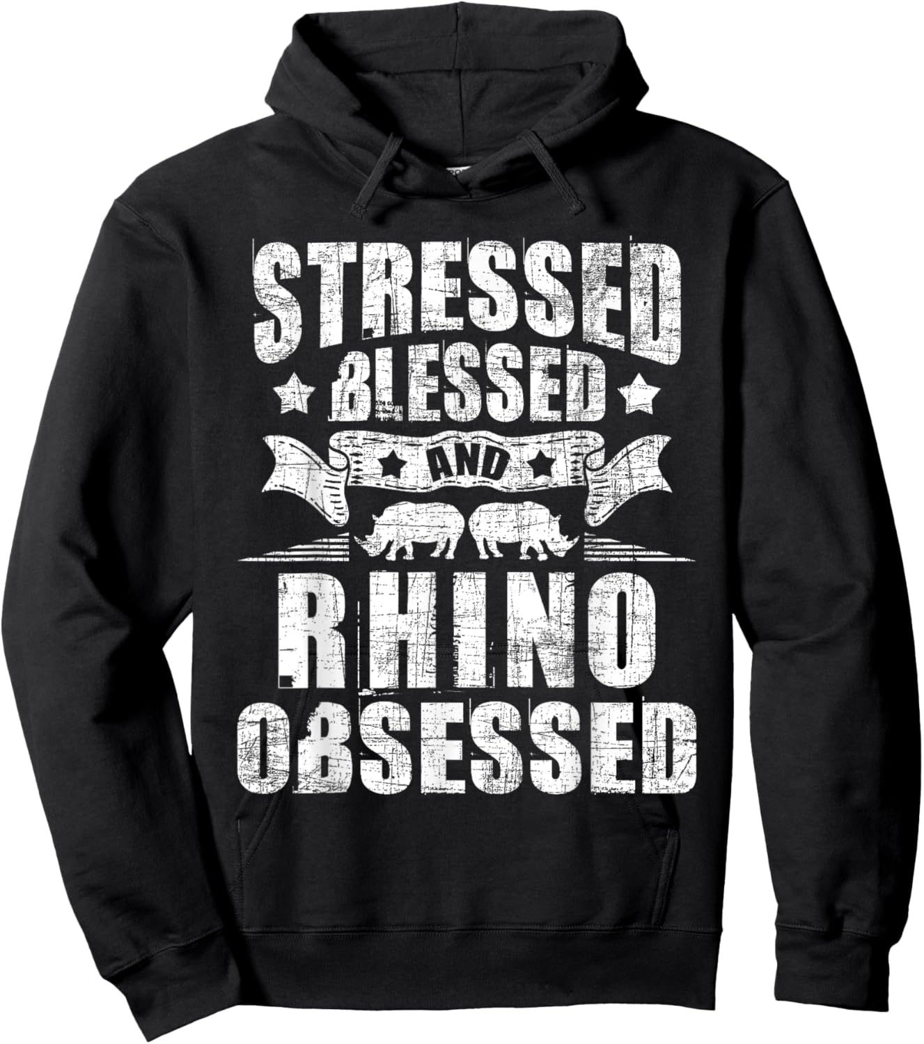 Rhino Obsessed - Safari Animal Lover Rhinoceros Zoologist Hoodie - Hoodie | Black