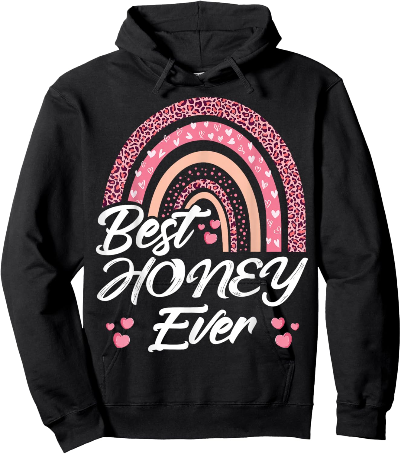 Funny Best Honey Ever Rainbow Cute Mothers Day Hoodie - Hoodie | Black