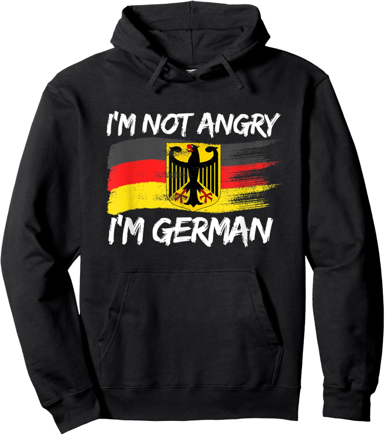 I'm Not Angry I'm German Funny Eagle Germany Oktoberfest Hoodie - Hoodie | Black