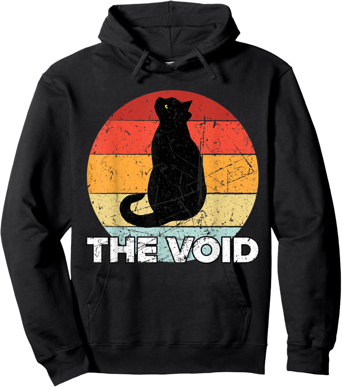 Black Cat The Void Vintage Sunset Kitty Cat Mom Dad Women Hoodie - Hoodie | Black