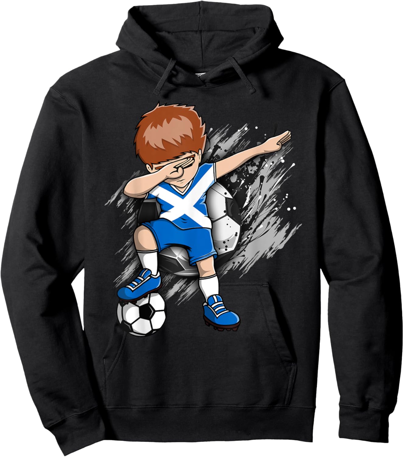 Dabbing Soccer Boy - Scotland Jersey Scottish Football Fans Hoodie - Hoodie | Black