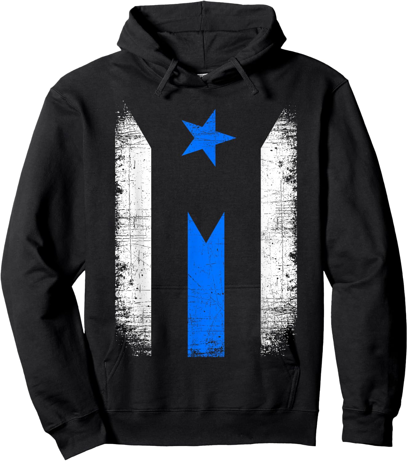 Back The Blue Line Puerto Rico Flag Police Support Boricua Hoodie - Hoodie | Black