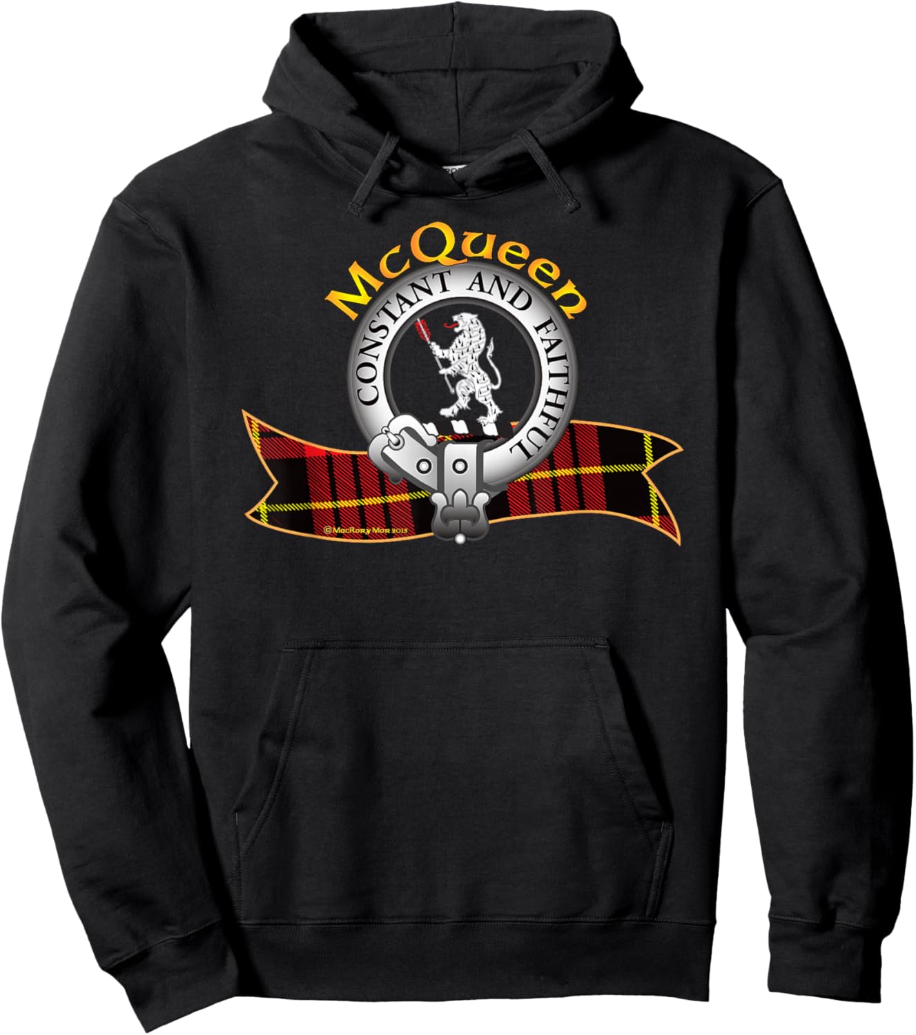 McQueen Clan Tartan Crest Motto Hoodie - Hoodie | Black